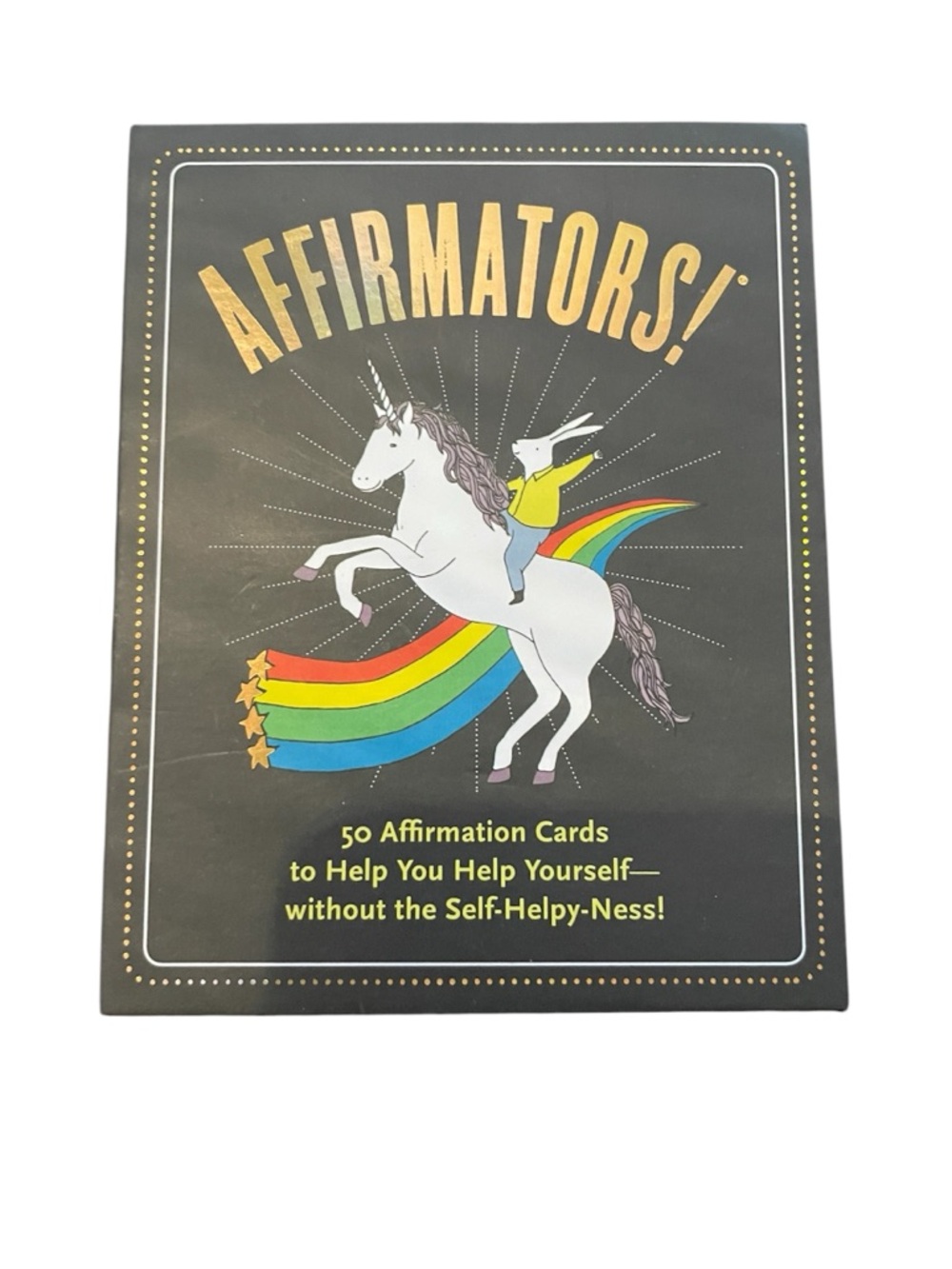 Knock Knock -Affirmators! Rainbow Unicorn Affirmation Cards - Black